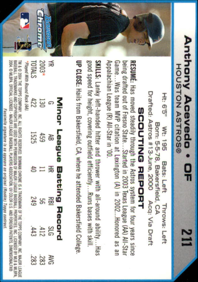 2004 Topps Chrome #243 Jason Hirsh Houston Astros Autograph Auto Card