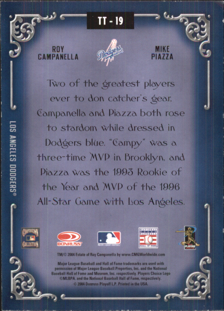 2004 Diamond Kings Team Timeline #TT19 R.Campanella/M.Piazza back image