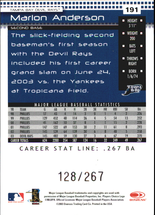 A1734- 2004 Donruss Baseball #s 251-400 +Inserts -You Pick- 15+ FREE US SHIP - Picture 121 of 125