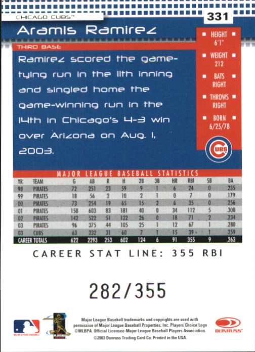 A1734- 2004 Donruss Baseball #s 251-400 +Inserts -You Pick- 15+ FREE US SHIP - Picture 123 of 125