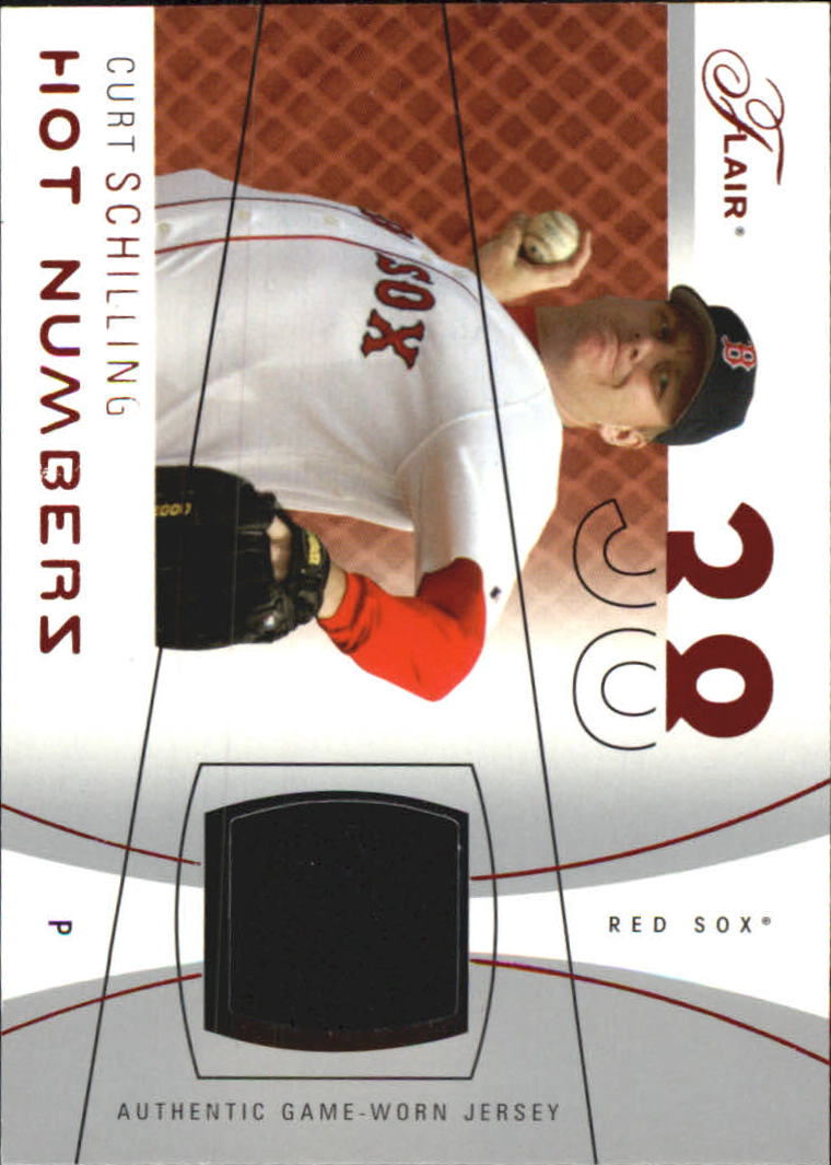 2004 Flair Hot Numbers Game Used Red #CS Curt Schilling