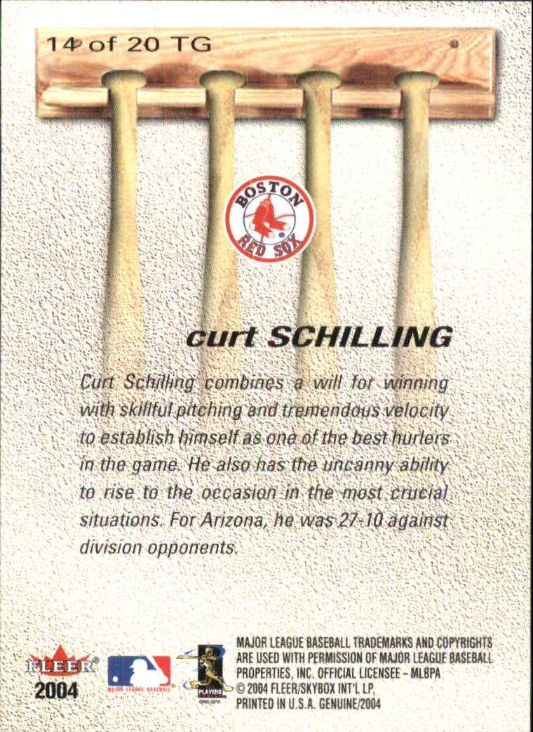 2004 Fleer Genuine Insider Tools of the Game #14 Curt Schilling back image