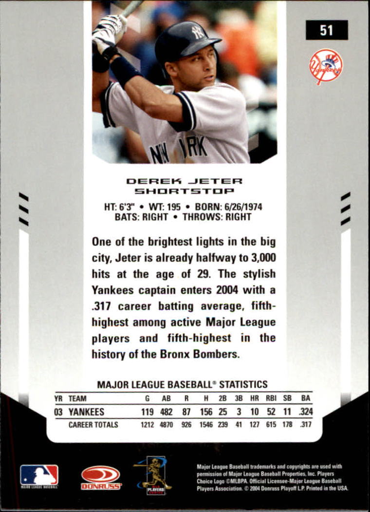 2004 Leaf Certified Materials #51 Derek Jeter back image