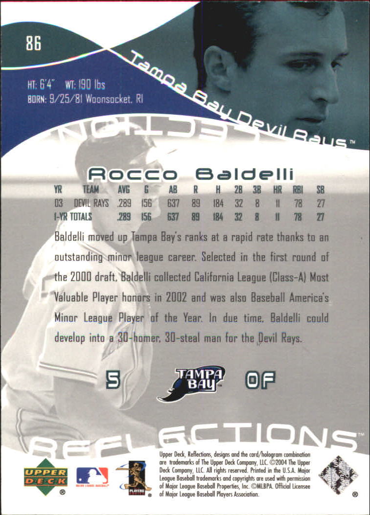 2004 Reflections #86 Rocco Baldelli back image