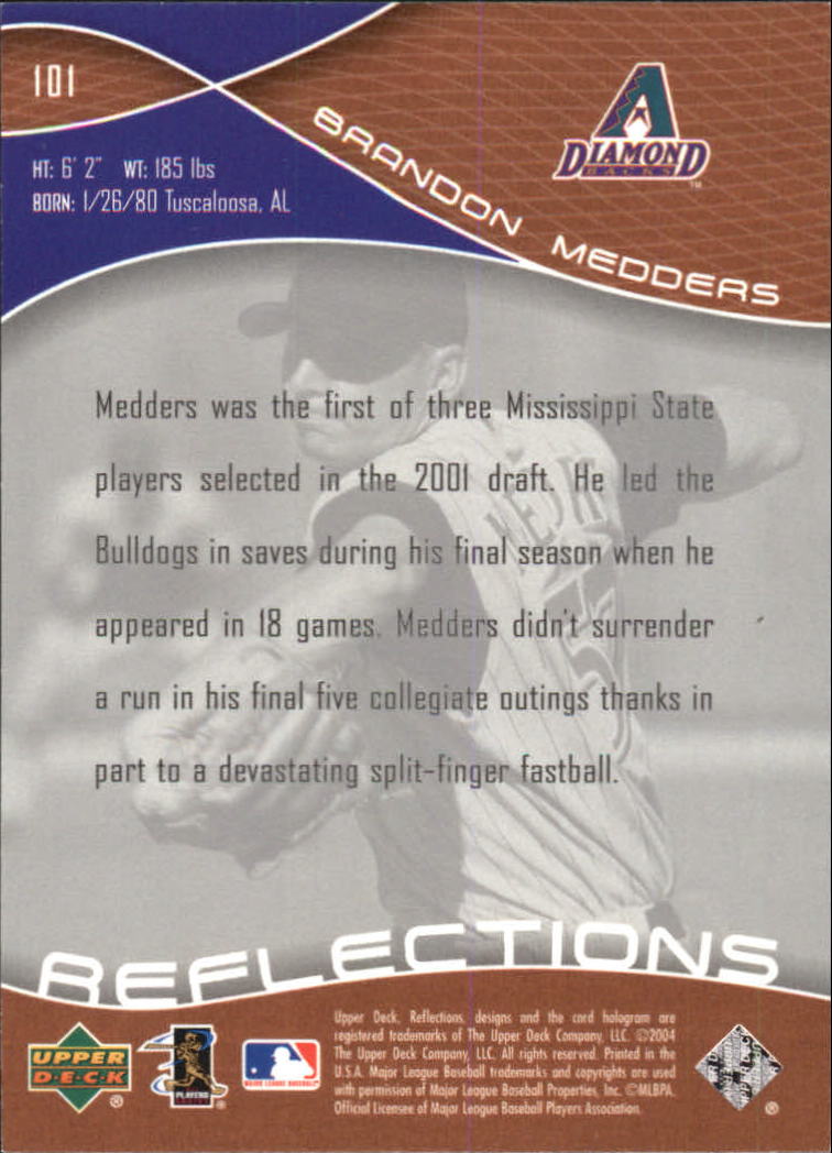 2004 Reflections #101 Brandon Medders RC back image