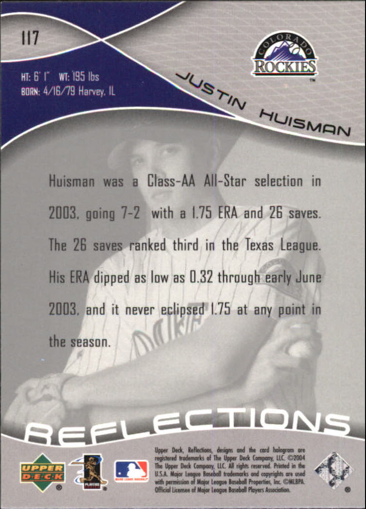 2004 Reflections #117 Justin Huisman RC back image