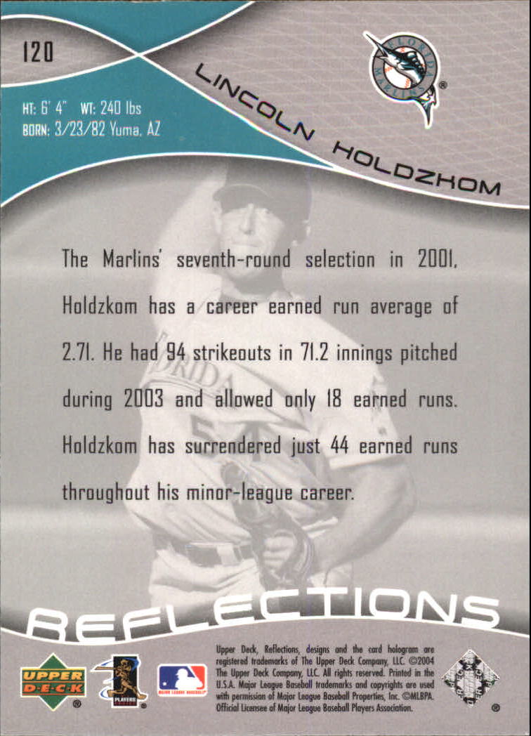 2004 Reflections #120 Lincoln Holdzkom RC back image