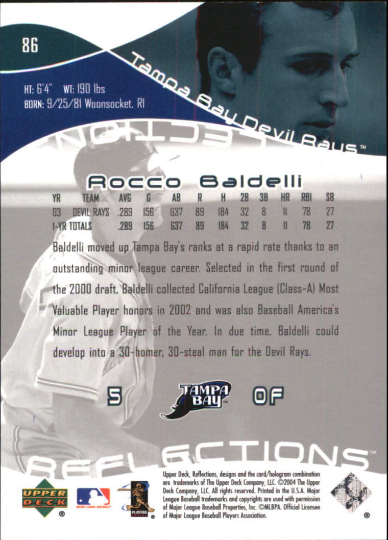 2004 Reflections Blue #86 Rocco Baldelli back image