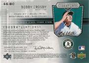 2004 SPx Swatch Supremacy Signatures Young Stars #BC Bobby Crosby back image