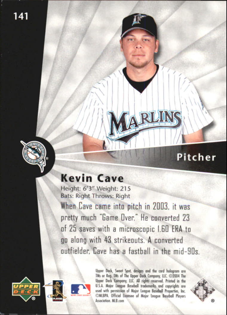 2004 Sweet Spot #141 Kevin Cave SB RC back image