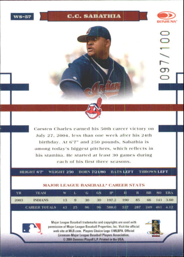 Donruss World Series HoloFoil 2004 #d/100 tú eliges - Imagen 27 de 69