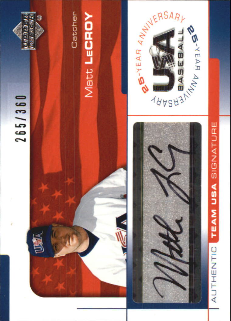 2004 USA Baseball 25th Anniversary Signatures Black Ink #LEC Matt LeCroy/360