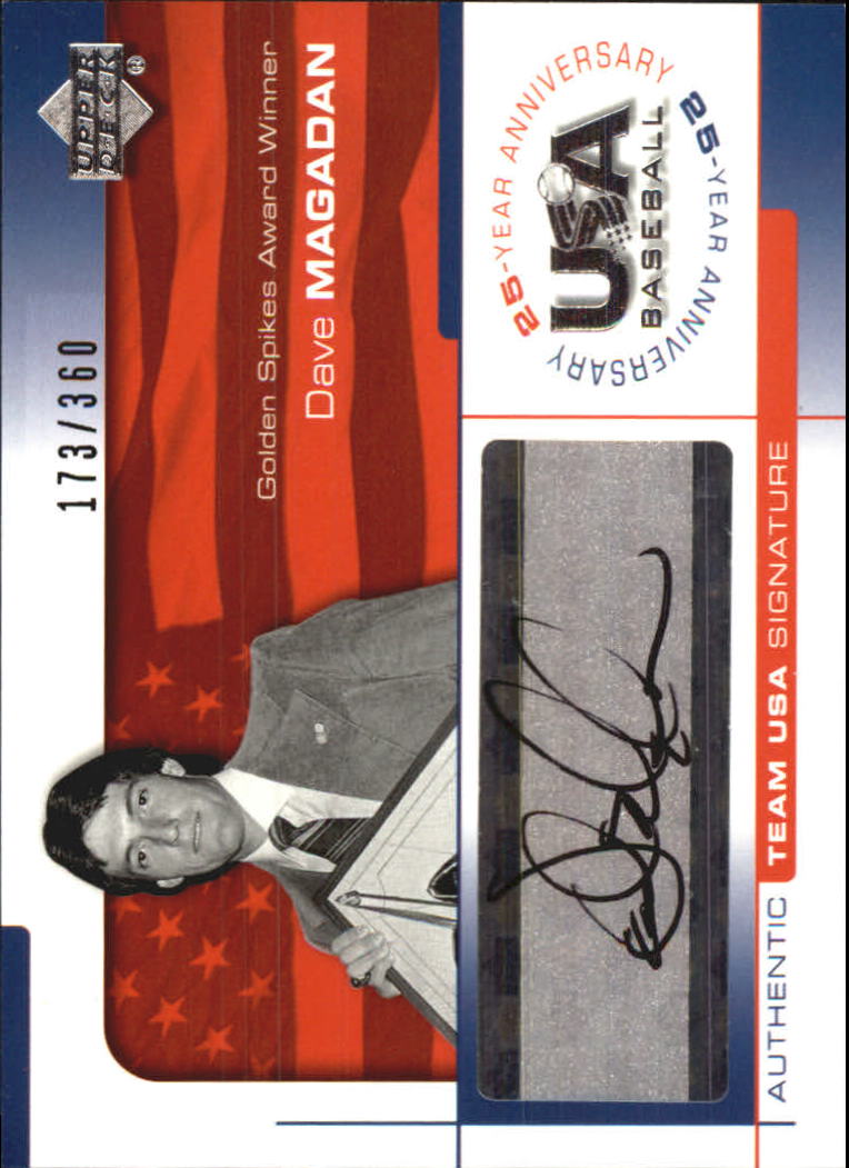2004 USA Baseball 25th Anniversary Signatures Black Ink #MAG Dave Magadan/360