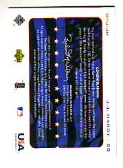 2004 Upper Deck National Pride Memorabilia 2 #JHJ J.J. Hardy Jsy back image