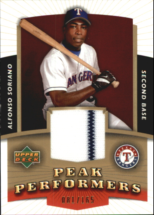 2004 Upper Deck Peak Performers Jersey Gold #AS Alfonso Soriano