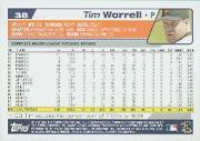 2004 Topps #38 Tim Worrell back image