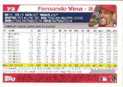 2004 Topps #73 Fernando Vina back image