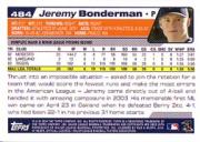 2004 Topps #484 Jeremy Bonderman back image