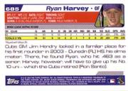 2004 Topps #685 Ryan Harvey DP back image