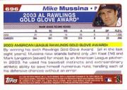2004 Topps #696 Mike Mussina GG back image