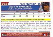 2004 Topps #704 Torii Hunter GG back image
