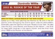 2004 Topps #718 Dontrelle Willis ROY back image