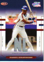 2004 Donruss World Series Blue Material Fabric AL/NL #64 D.Strawberry Mets Jsy/100