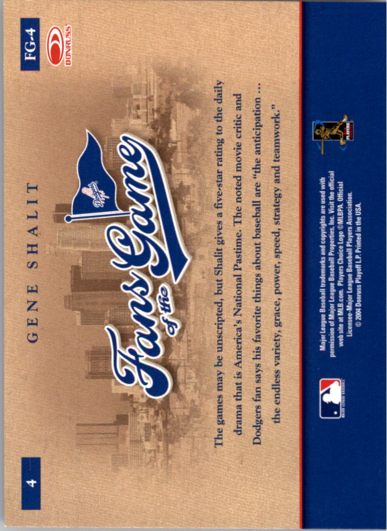 2004 Donruss World Series Baseball "Fans of the Game/Legends Fall" Insert Cards - Photo 7/13