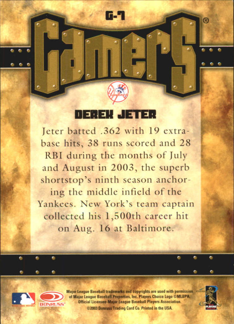 2004 Leaf Baseball "Gamers" Insert Cards - Picture 7 of 15