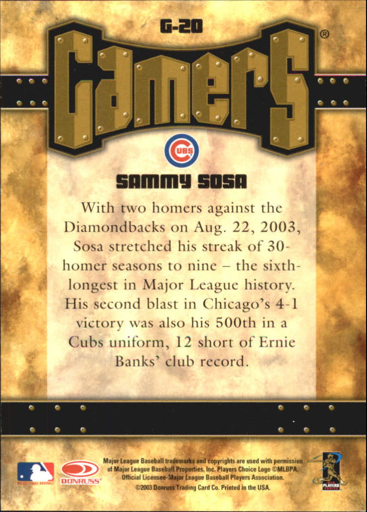 2004 Leaf Baseball "Gamers" Insert Cards - Picture 15 of 15