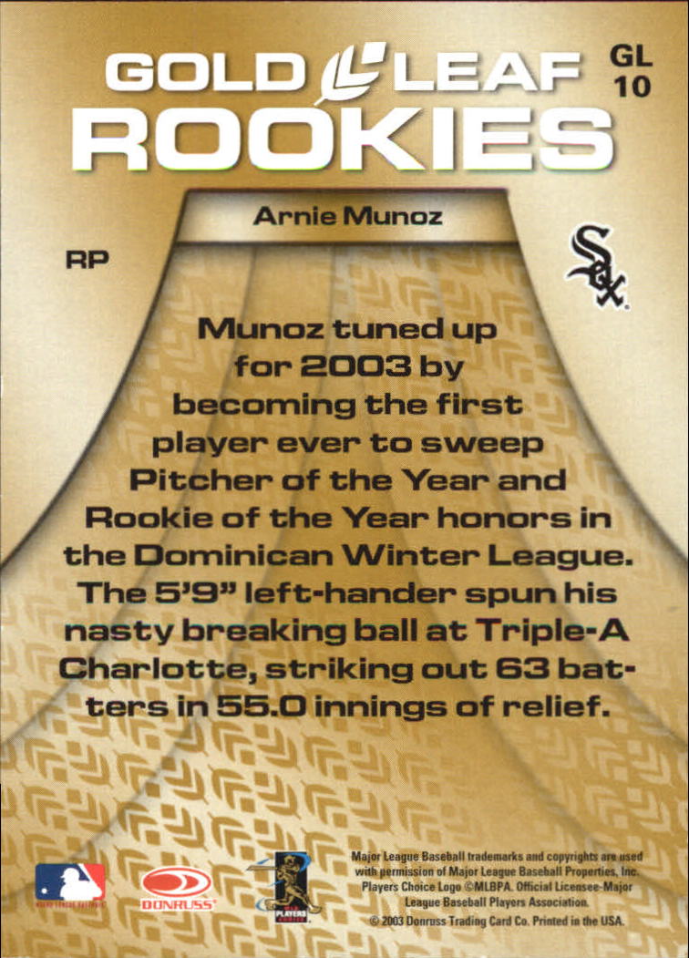 2004 Leaf Baseball "Gold Rookies" Insert Cards - Picture 13 of 13
