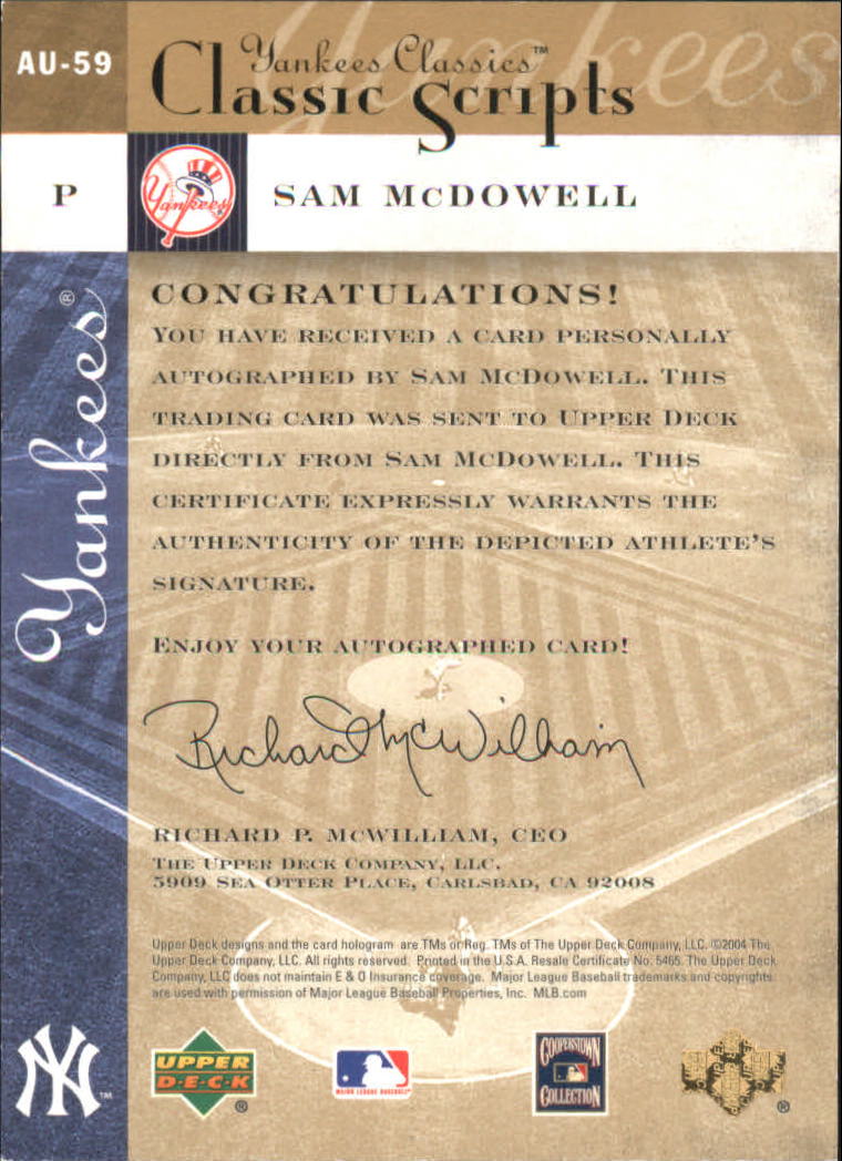 2004 UD YANKEES CLASSICS SCRIPTS BASEBALL ASSORTED SINGLES U-PICK - Picture 93 of 105
