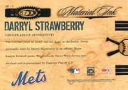 2004 Timeless Treasures Material Ink Jersey #8 Darryl Strawberry/100 back image