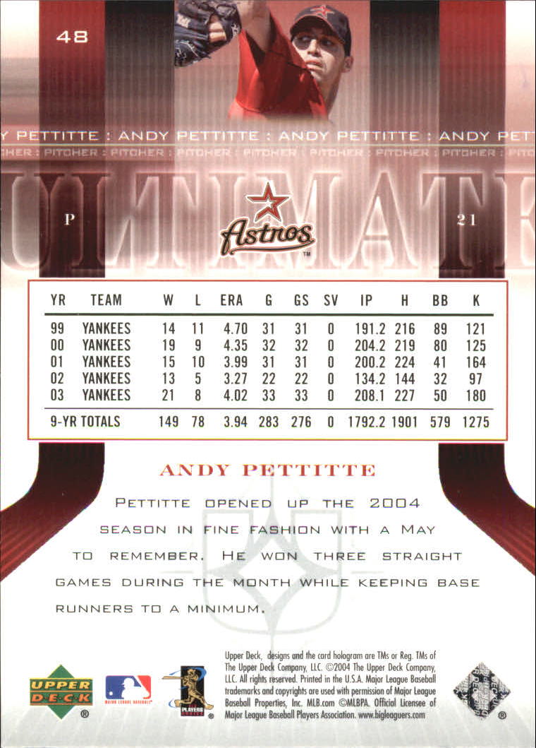 2004 Ultimate Collection #48 Andy Pettitte back image