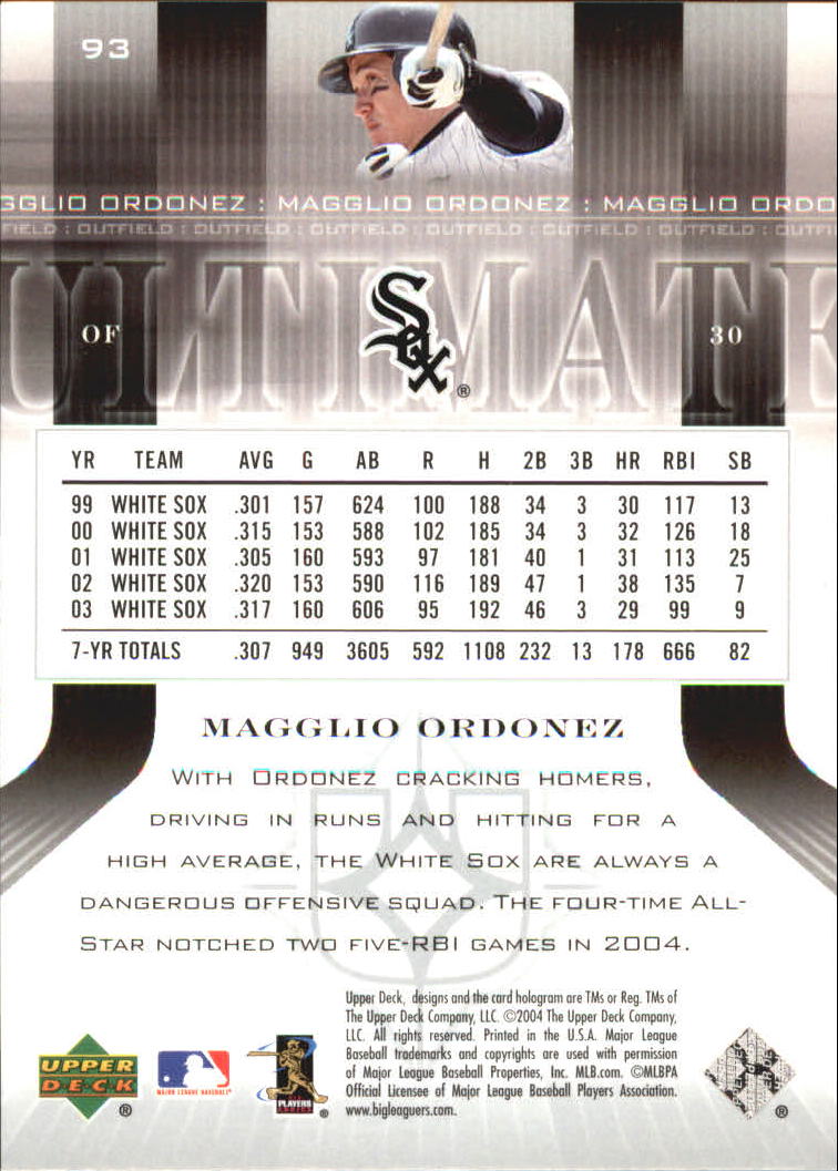 2004 Ultimate Collection #93 Magglio Ordonez back image