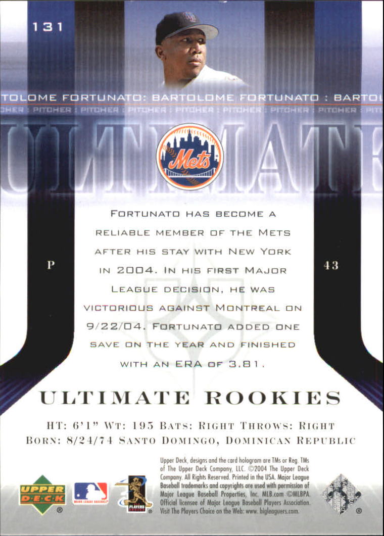 2004 Ultimate Collection #131 Bart Fortunato UR T1 RC back image