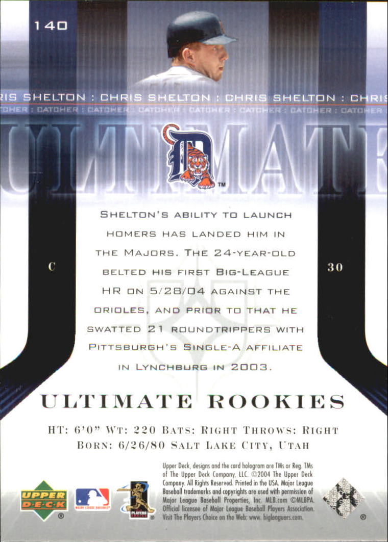 2004 Ultimate Collection #140 Chris Shelton UR T1 RC back image