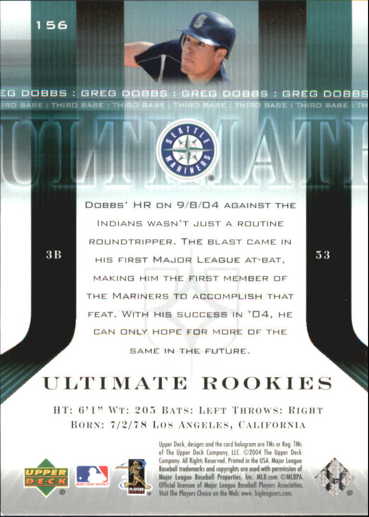 2004 Ultimate Collection #156 Greg Dobbs UR T1 RC back image