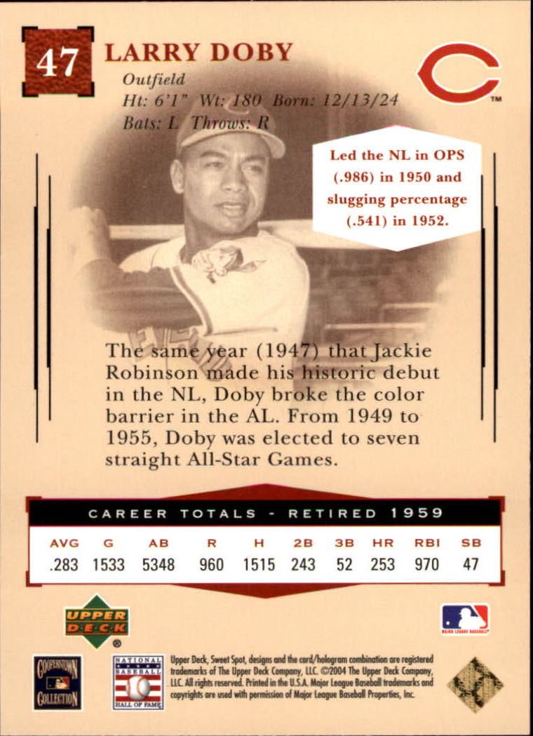 2004 Sweet Spot Classic #47 Larry Doby back image