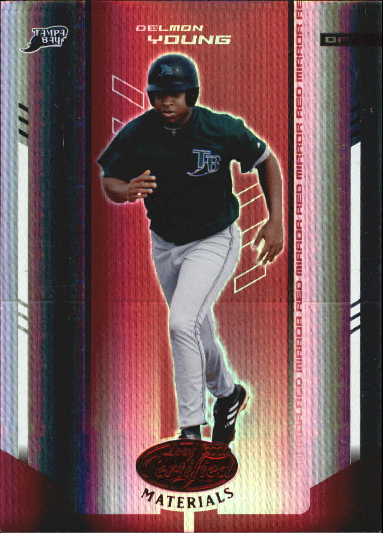 2004 Leaf Certified Materials Mirror Red #50 Delmon Young