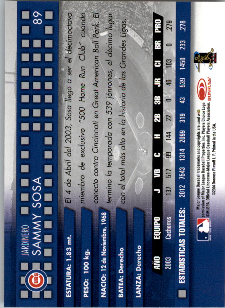 Sports Card Back