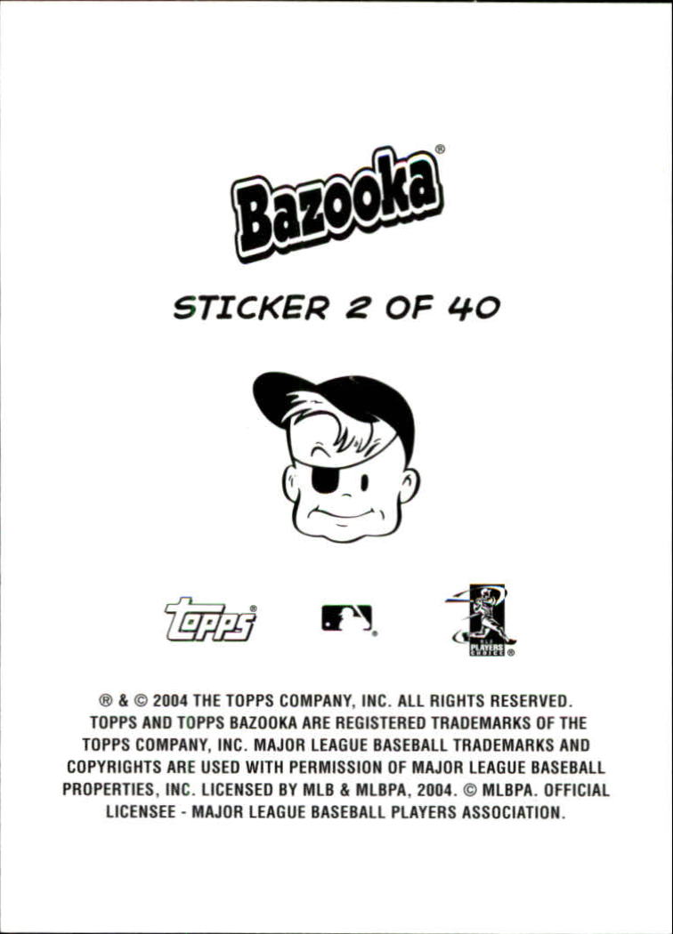 2004 Bazooka 4 on 1 Sticker #2 Duncan/Jeter/A.Sor/Giambi back image