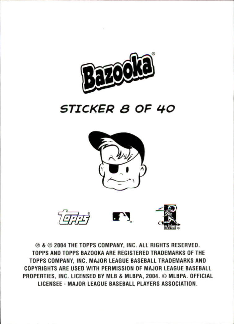 2004 Bazooka 4 on 1 Sticker #8 Weeks/Barfield/Pujols/Wells back image