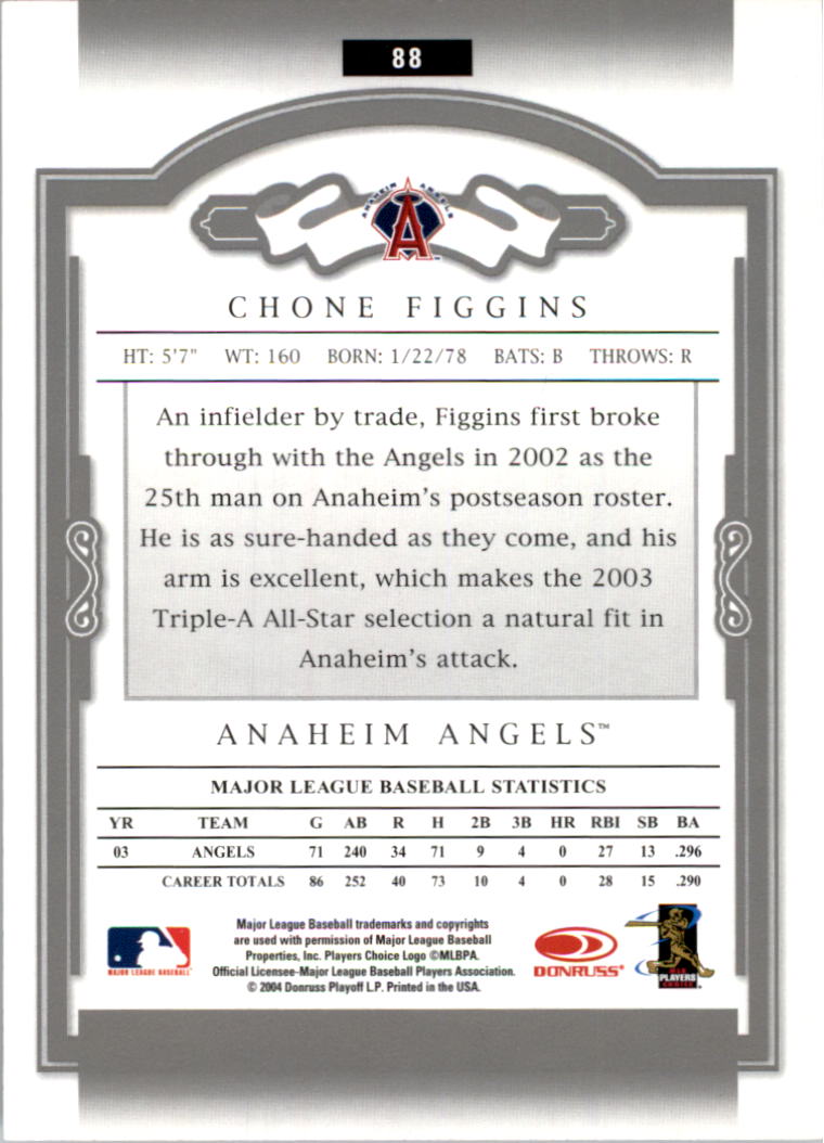 2004 Donruss Classics #88 Chone Figgins back image