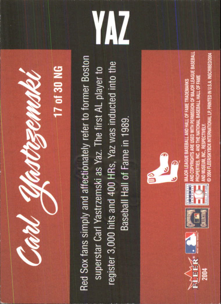 2004 Fleer InScribed Names of the Game #17 Carl Yastrzemski back image