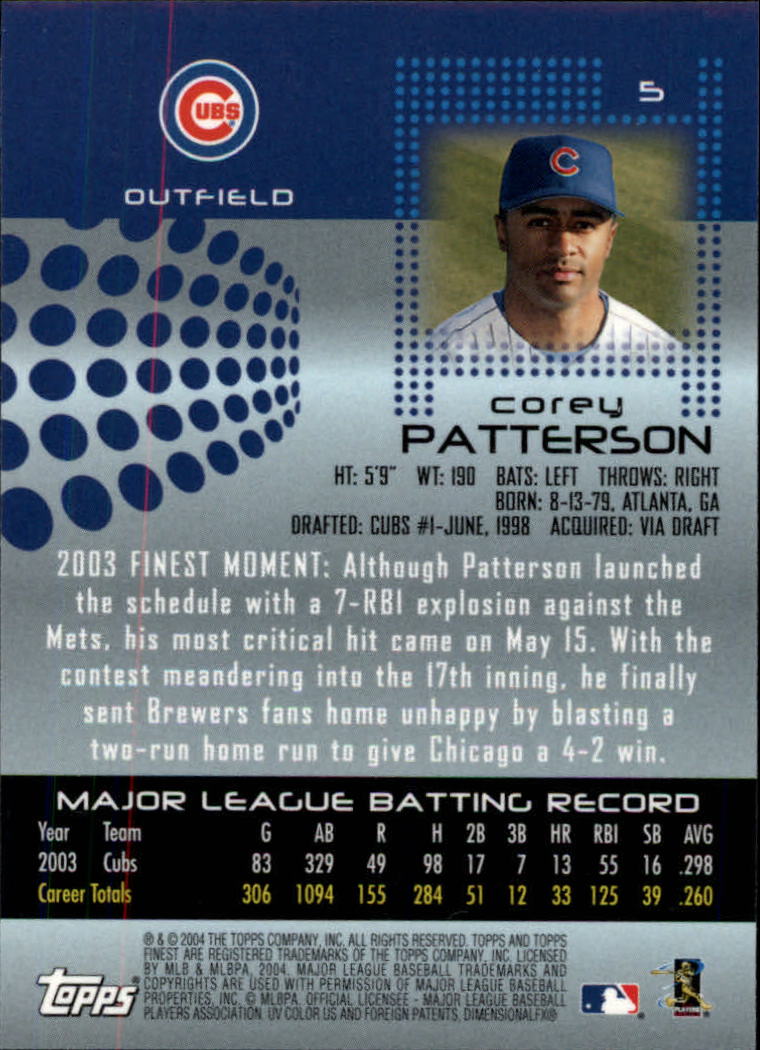 Topps Corey Patterson Baseball Trading Cards