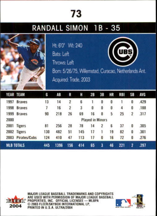 A7533- 2004 Ultra Baseball Card #s 1-374 +Rookies -You Pick- 15+ FREE US SHIP - Picture 113 of 381