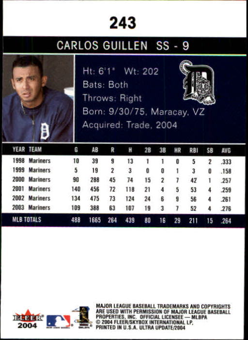 A7533- 2004 Ultra Baseball Card #s 1-374 +Rookies -You Pick- 15+ FREE US SHIP - Picture 371 of 381