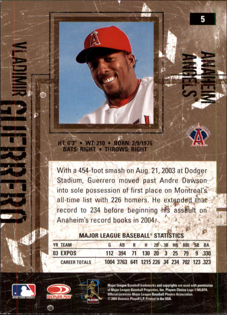 2004 Leather and Lumber #5 Vladimir Guerrero back image
