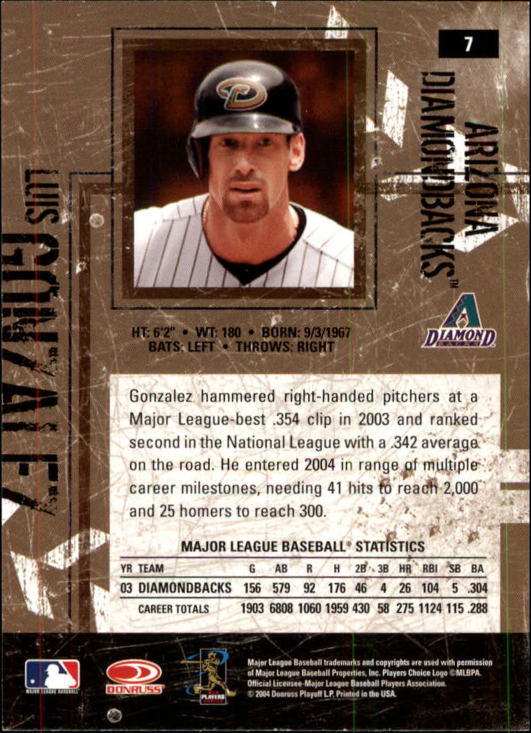 2004 Leather and Lumber #7 Luis Gonzalez back image